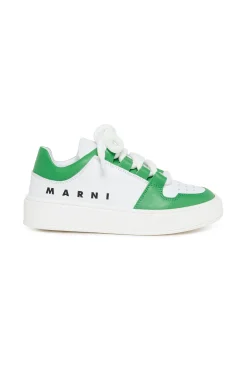 Sneakers | Sneakers>MARNI Leather low trainers colorblock white