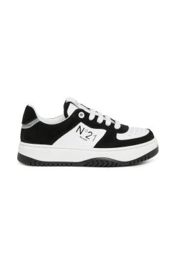 Sneakers | Sneakers>N°21 Leather low trainers with logo black