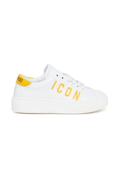 Sneakers | Sneakers>DSQUARED2 Leather low trainers with ICON logo white