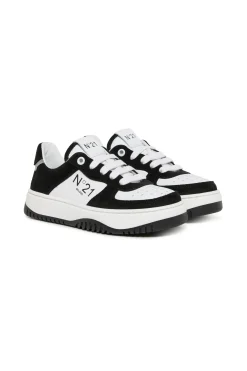 Sneakers | Sneakers>N°21 Leather low trainers with logo black