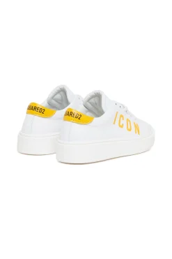 Sneakers | Sneakers>DSQUARED2 Leather low trainers with ICON logo white