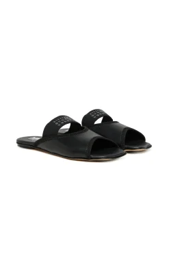 Slippers And Sandals | Slippers And Sandals>MM6 MAISON MARGIELA Leather slide slippers with elastic black