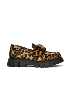 Boots And Combat Boots | Boots And Combat Boots>DSQUARED2 print leather loafers leopard