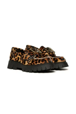Boots And Combat Boots | Boots And Combat Boots>DSQUARED2 print leather loafers leopard