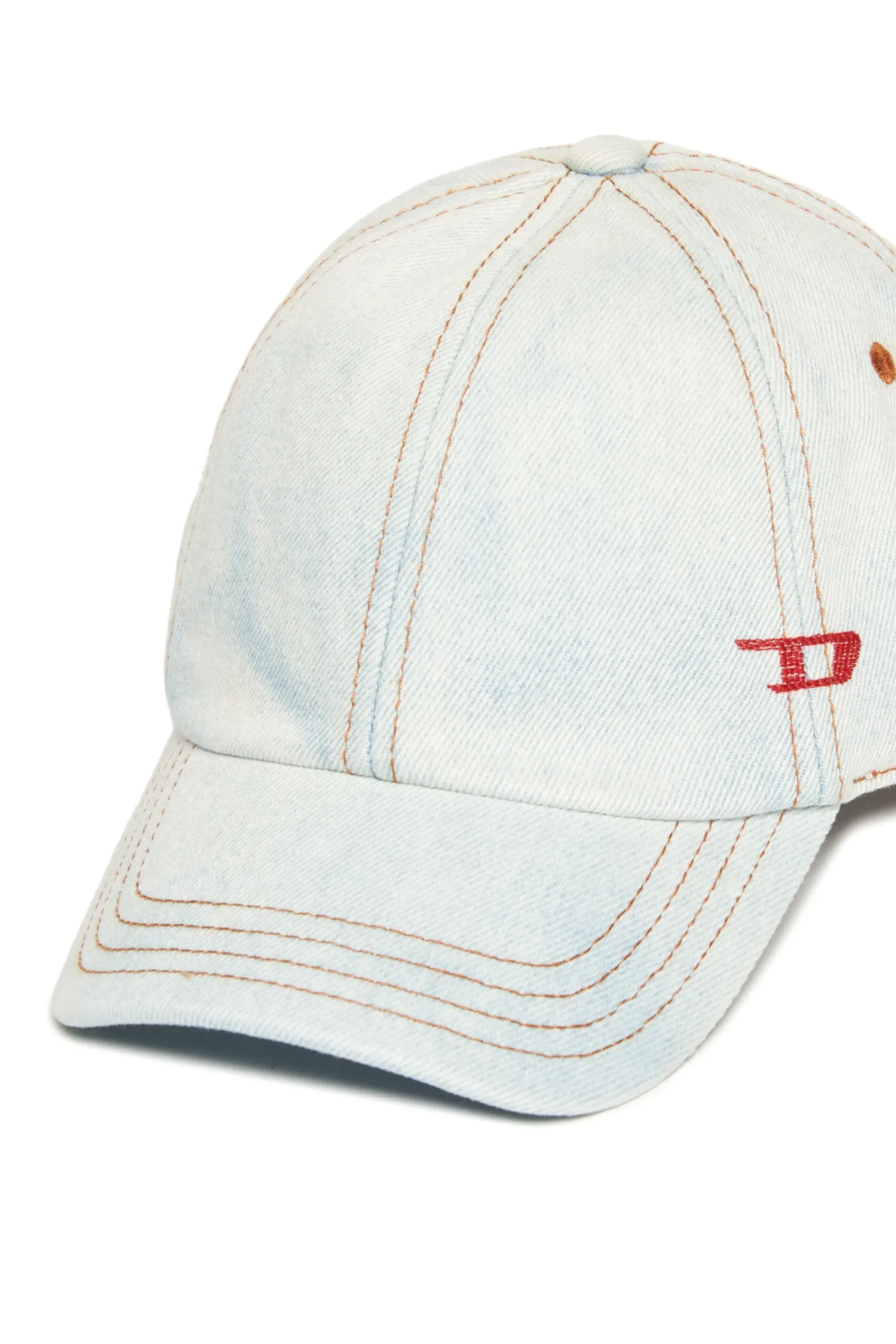 Hats And Caps | Denim-Mania>DIESEL Light bleached denim baseball cap blue denim
