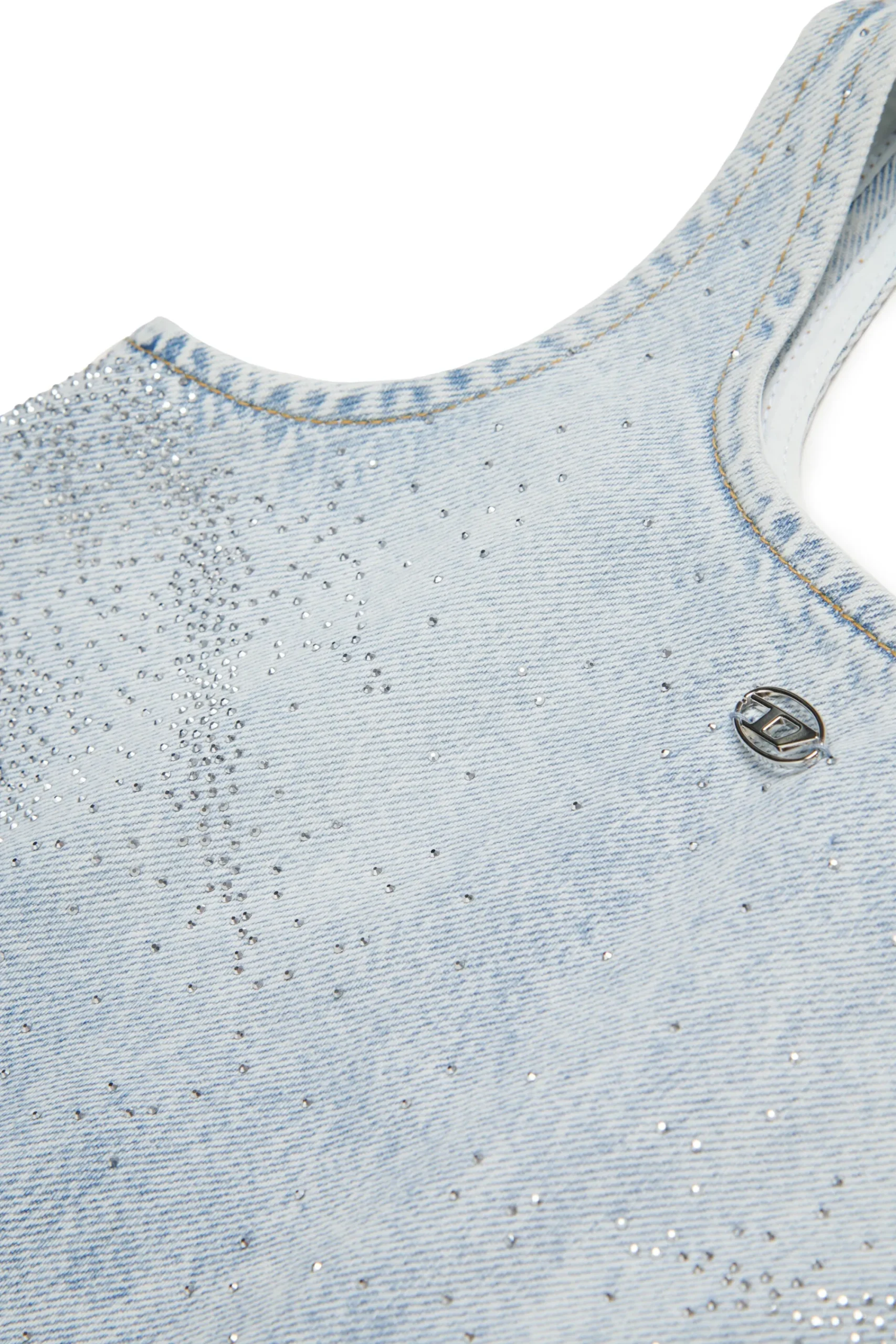 Dresses | Denim-Mania>DIESEL Light denim dress with microstones blue denim