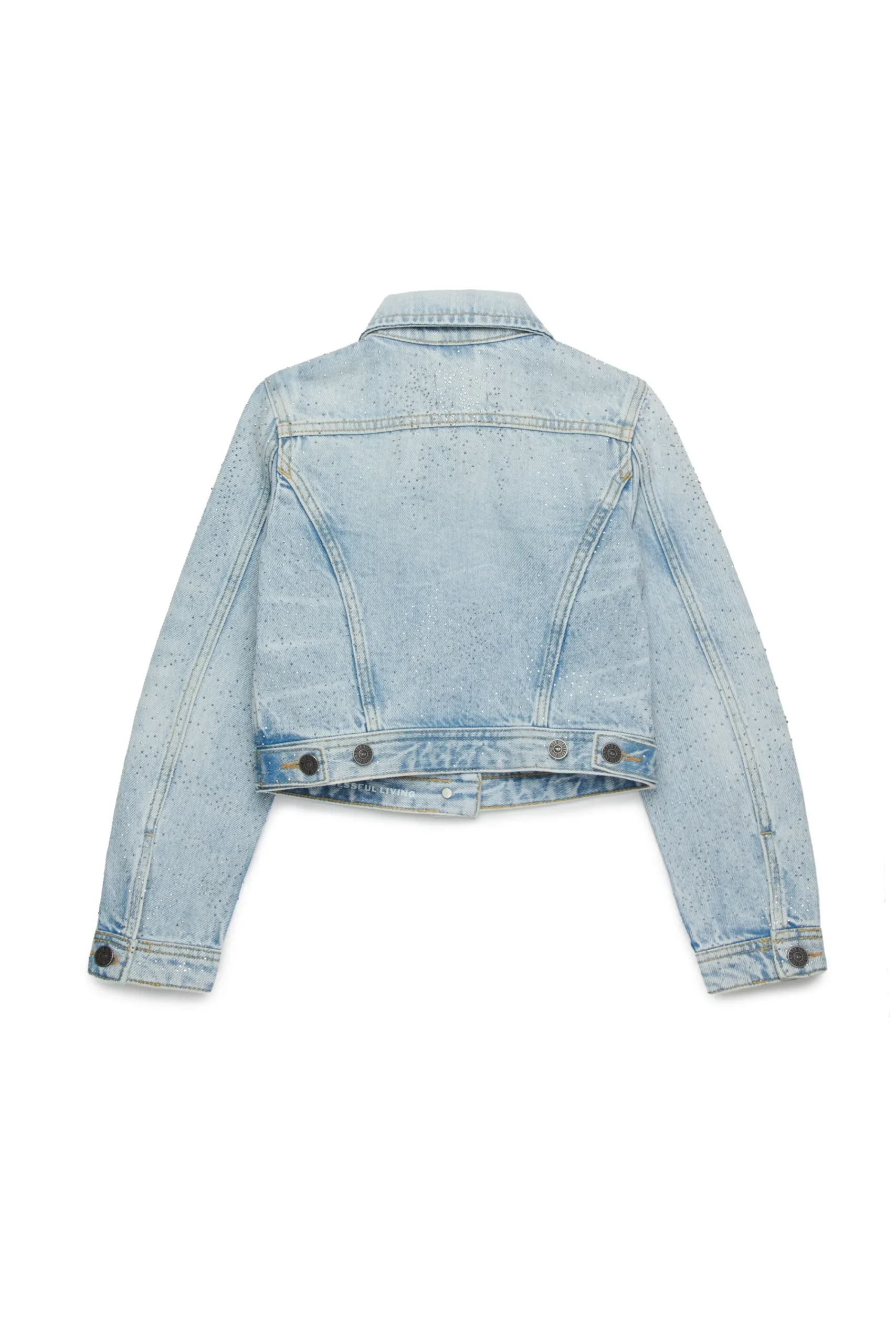 Jackets And Padded Jackets | Denim-Mania>DIESEL Light denim jacket with microstones blue denim