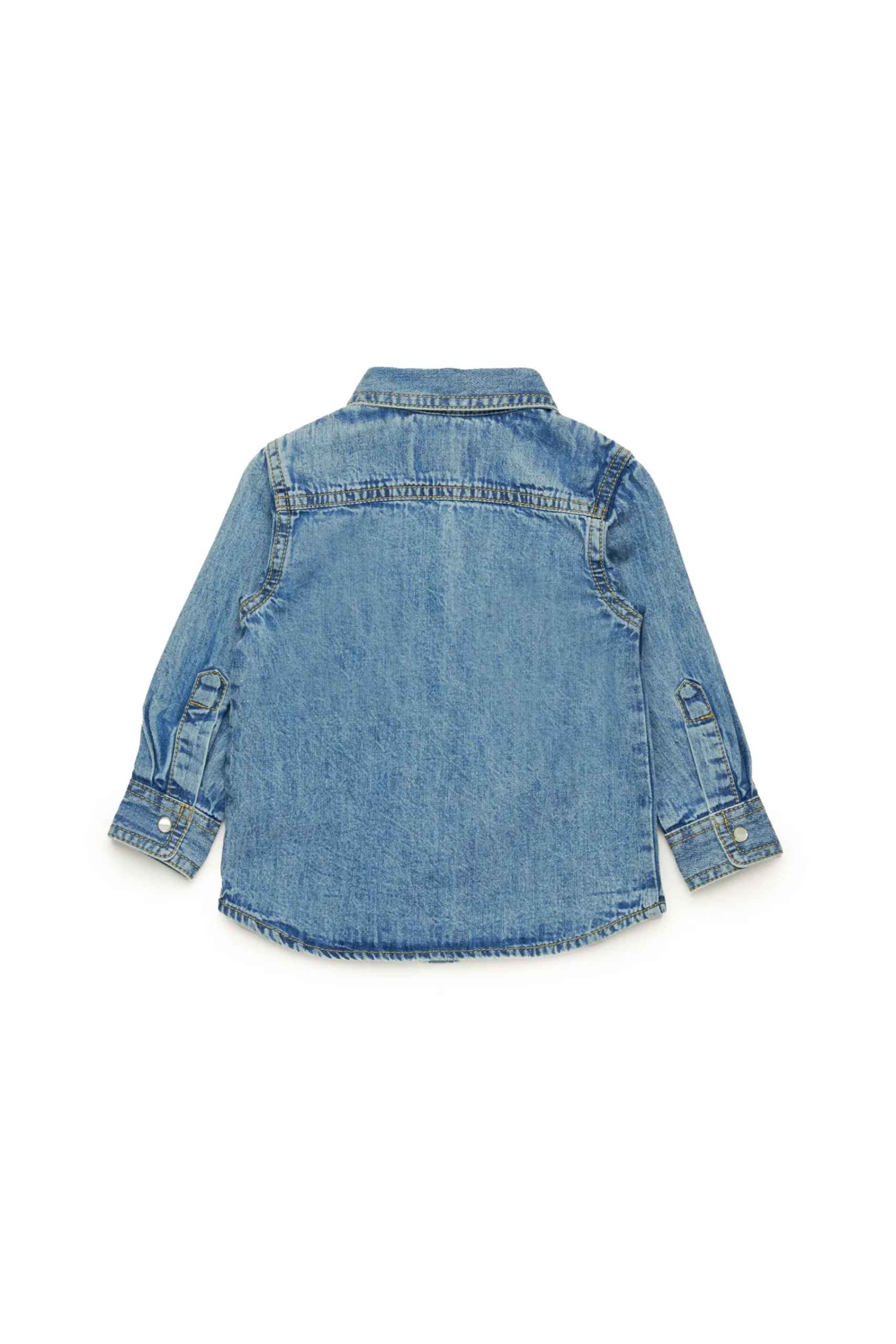 Shirts>DIESEL Light denim shirt branded with Oval D logo blue denim