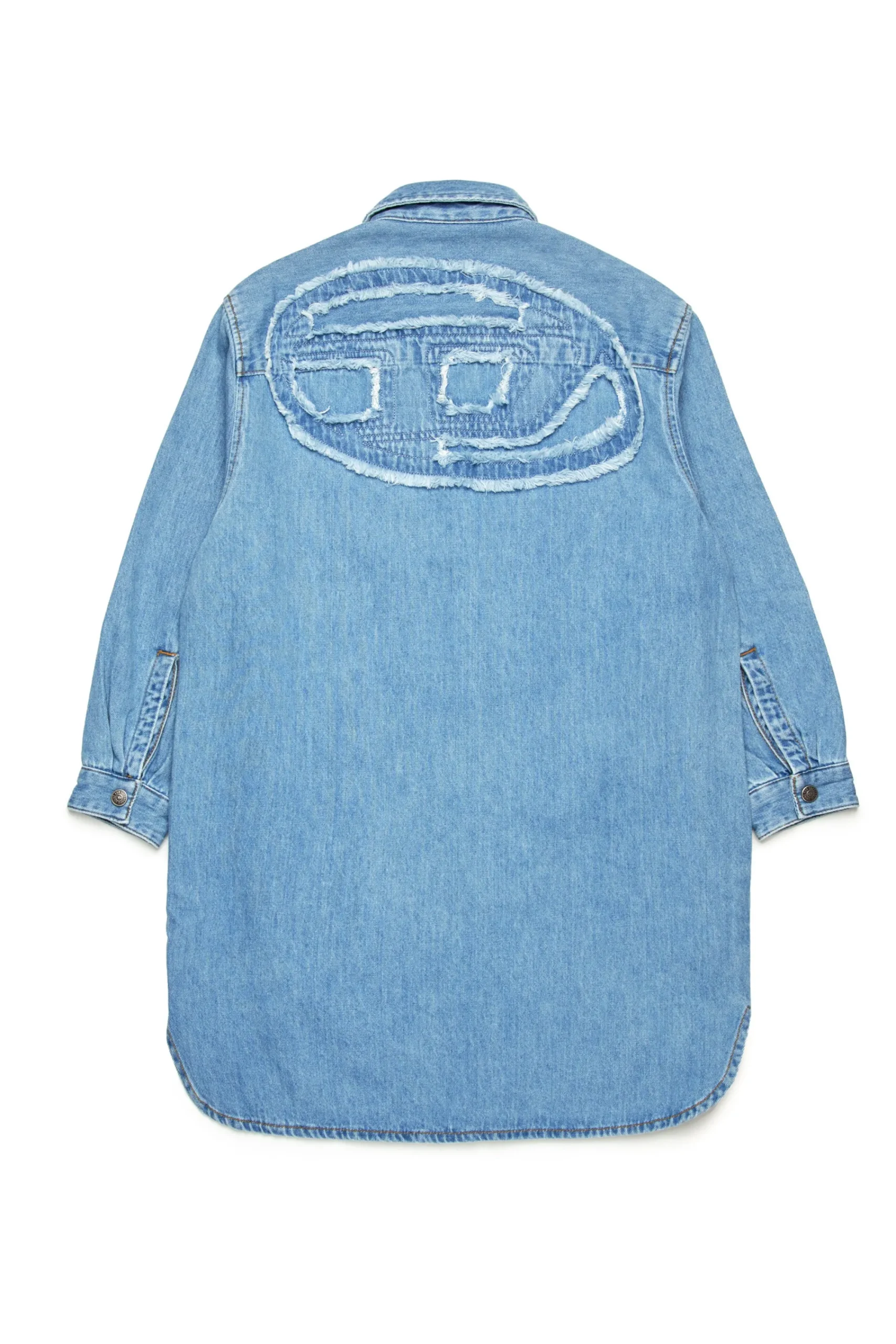 Dresses | Oval D By Diesel>DIESEL Light denim shirt dress with maxi patch blue denim