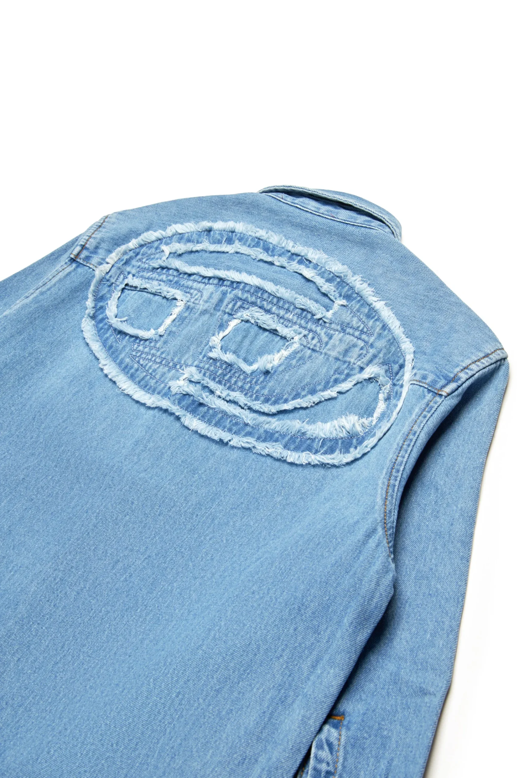 Dresses | Oval D By Diesel>DIESEL Light denim shirt dress with maxi patch blue denim