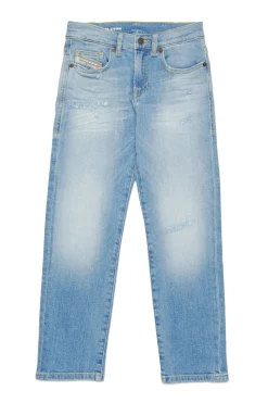 Denim-Mania | Denim-Mania>DIESEL Light straight jeans with abrasions - 2020 D-Viker blue denim