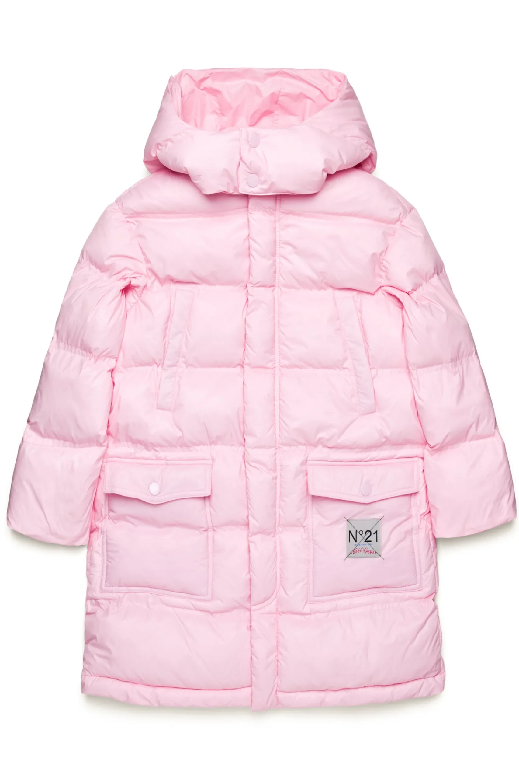 Jackets And Padded Jackets | Jackets And Padded Jackets>N°21 Lightweight hooded long padded jacket light pink
