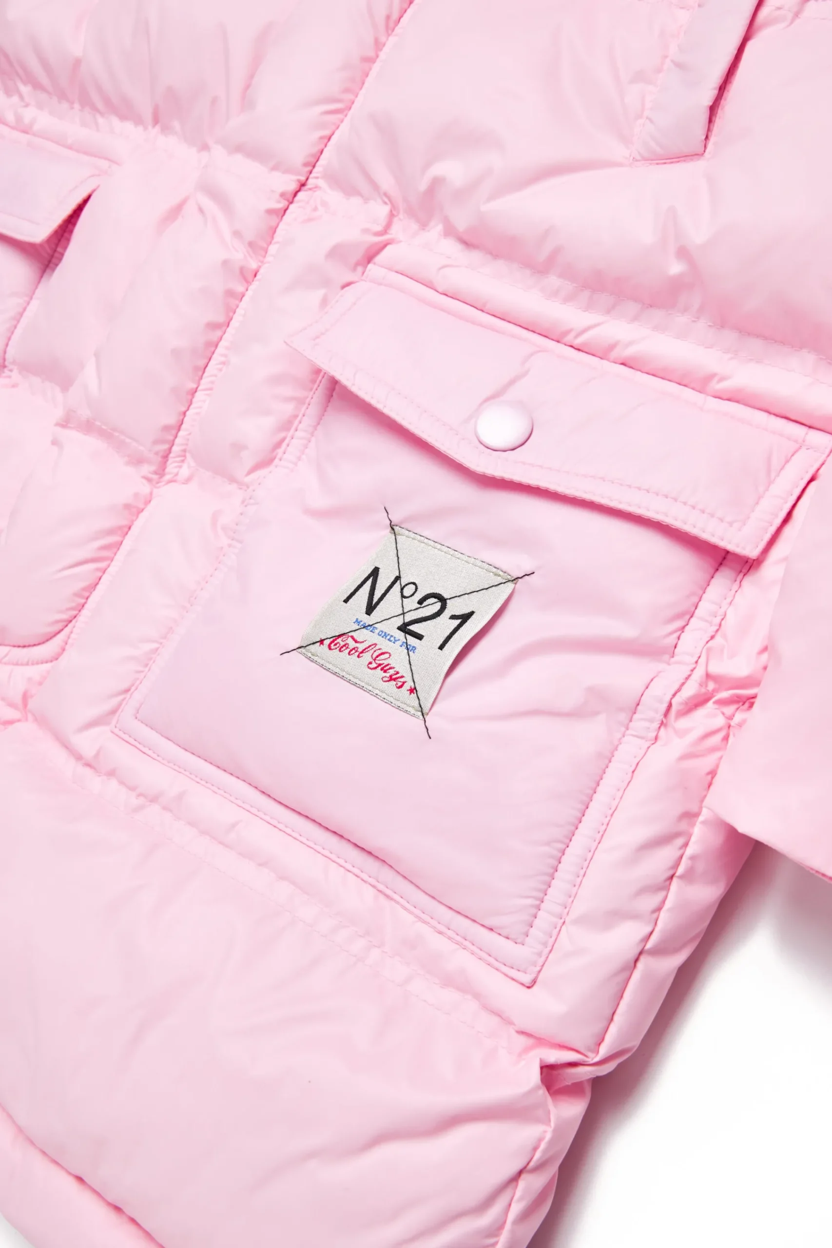 Jackets And Padded Jackets | Jackets And Padded Jackets>N°21 Lightweight hooded long padded jacket light pink