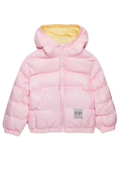 Jackets And Padded Jackets>N°21 Lightweight hooded padded jacket light pink