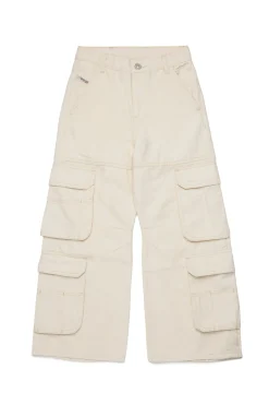 Jeans | Denim-Mania>DIESEL Linen-blend cargo straight jeans - D-Argjx off white