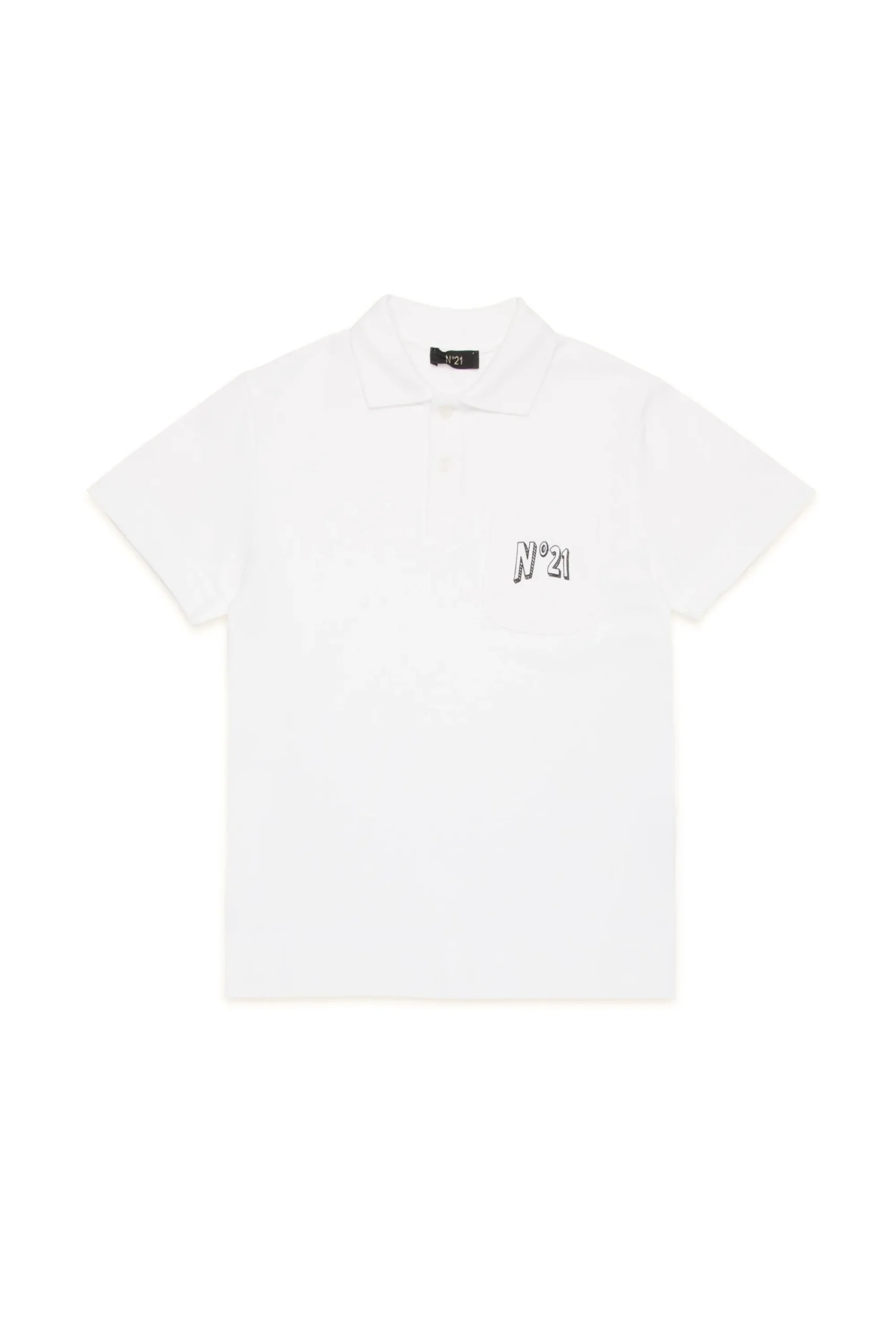 T-Shirts>N°21 Logo branded polo shirt 3d effect white
