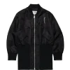 Jackets And Padded Jackets | Jackets And Padded Jackets>MM6 MAISON MARGIELA Long bomber jacket with maxi logo black
