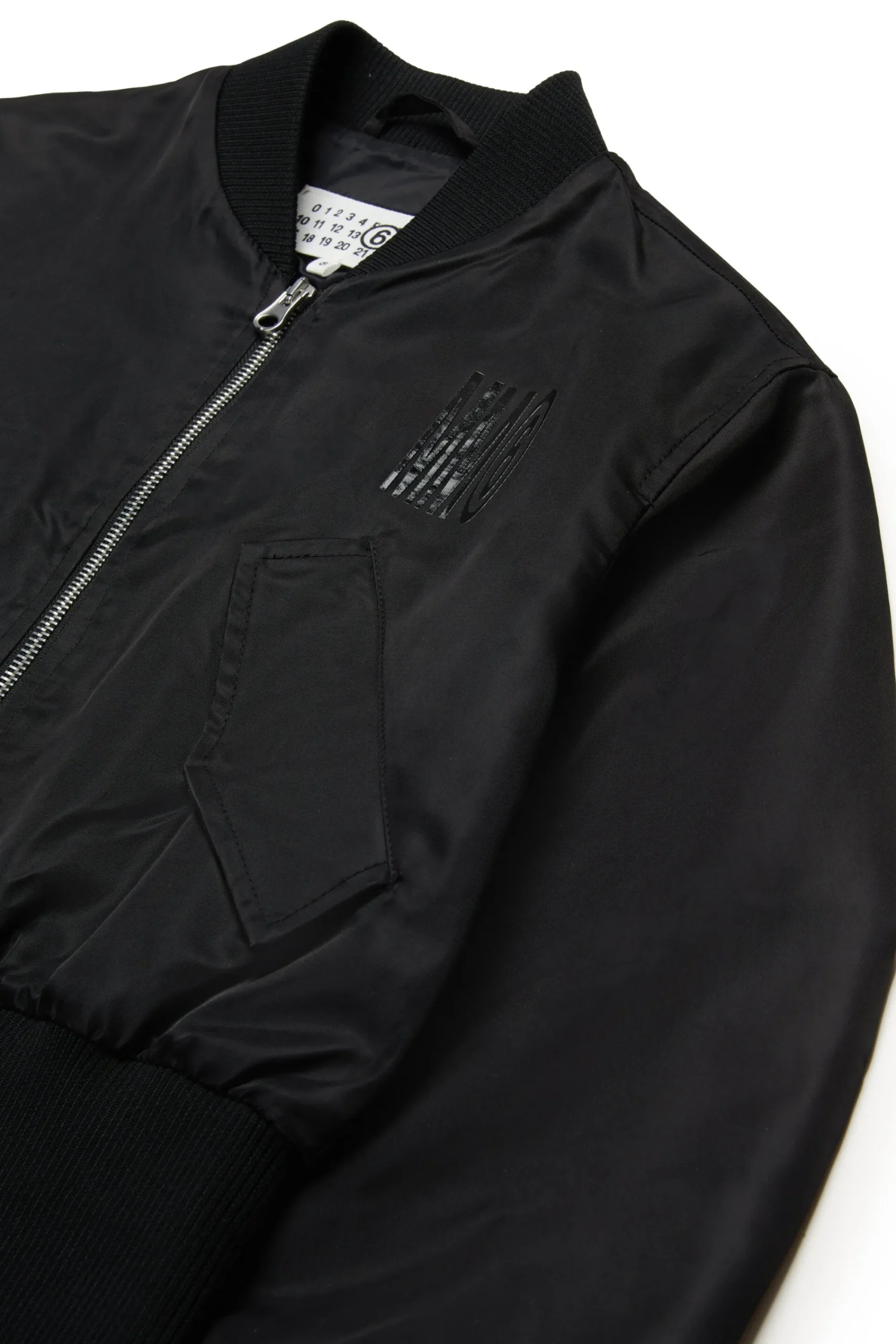 Jackets And Padded Jackets | Jackets And Padded Jackets>MM6 MAISON MARGIELA Long bomber jacket with maxi logo black