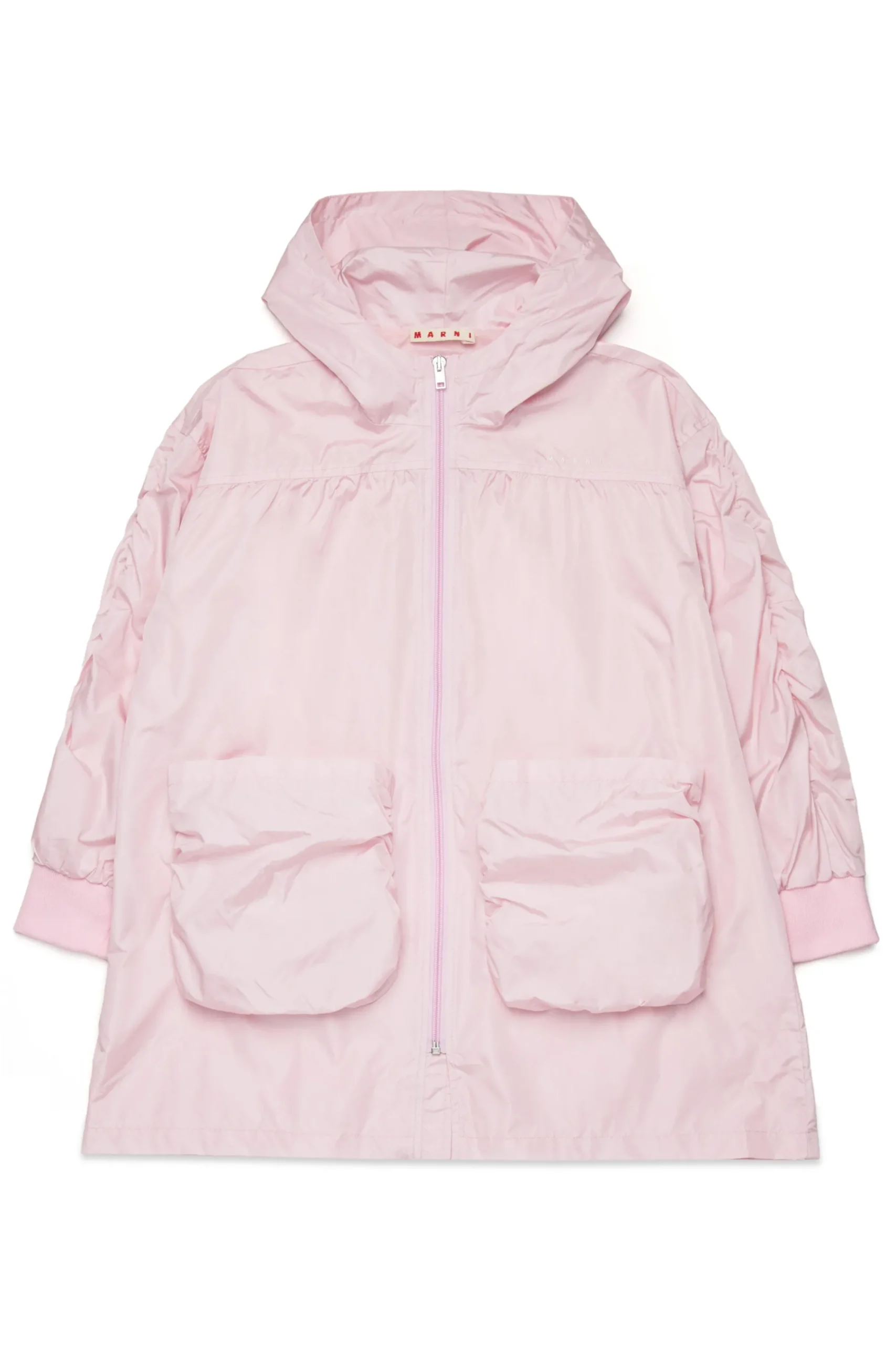 Jackets And Padded Jackets>MARNI Long branded windbreaker jacket light pink