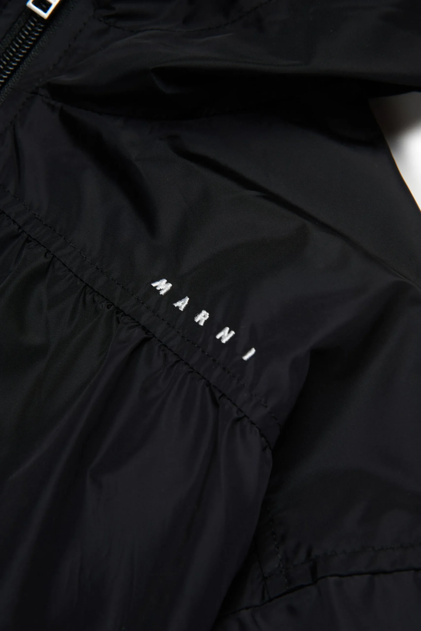 Jackets And Padded Jackets>MARNI Long branded windbreaker jacket black
