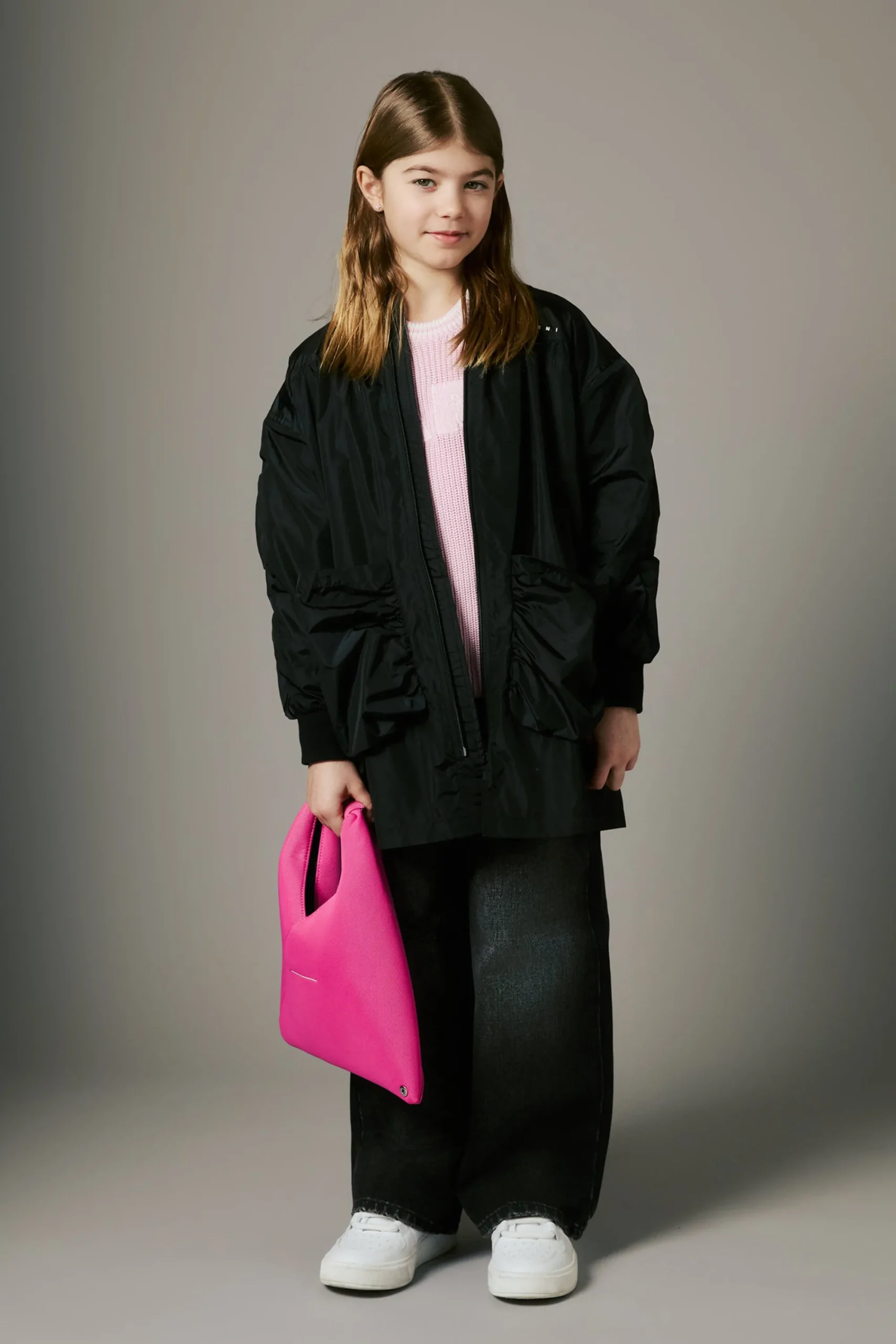 Jackets And Padded Jackets>MARNI Long branded windbreaker jacket black