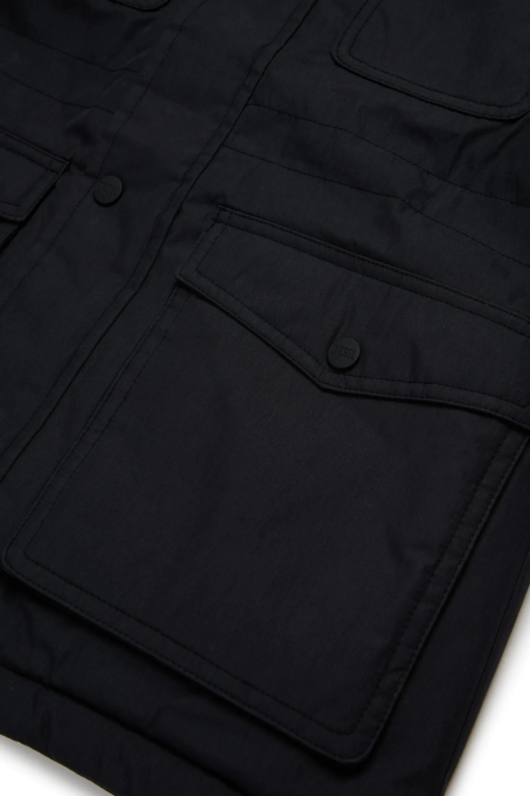 Jackets And Padded Jackets | Jackets And Padded Jackets>DIESEL Long down jacket with front pockets black