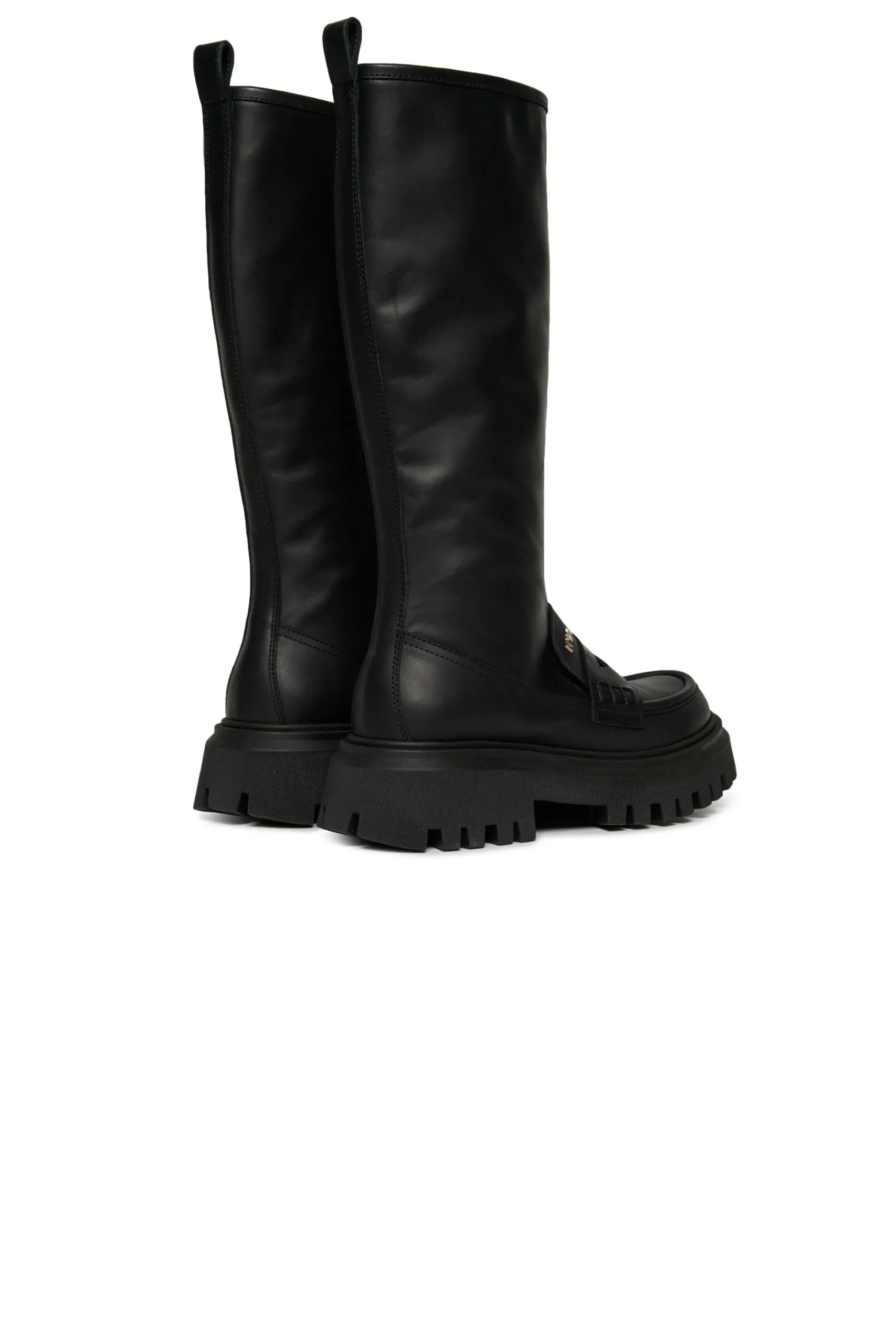 Boots And Combat Boots | Boots And Combat Boots>N°21 Long leather boots with track sole black
