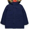 Jackets And Padded Jackets | Jackets And Padded Jackets>DIESEL Long padded jacket with front pockets blue peacoat