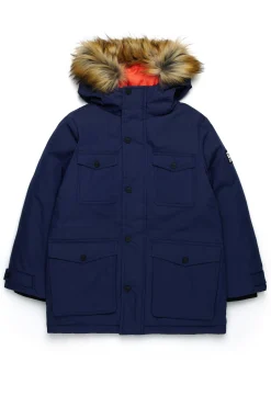 Jackets And Padded Jackets | Jackets And Padded Jackets>DIESEL Long padded jacket with front pockets blue peacoat