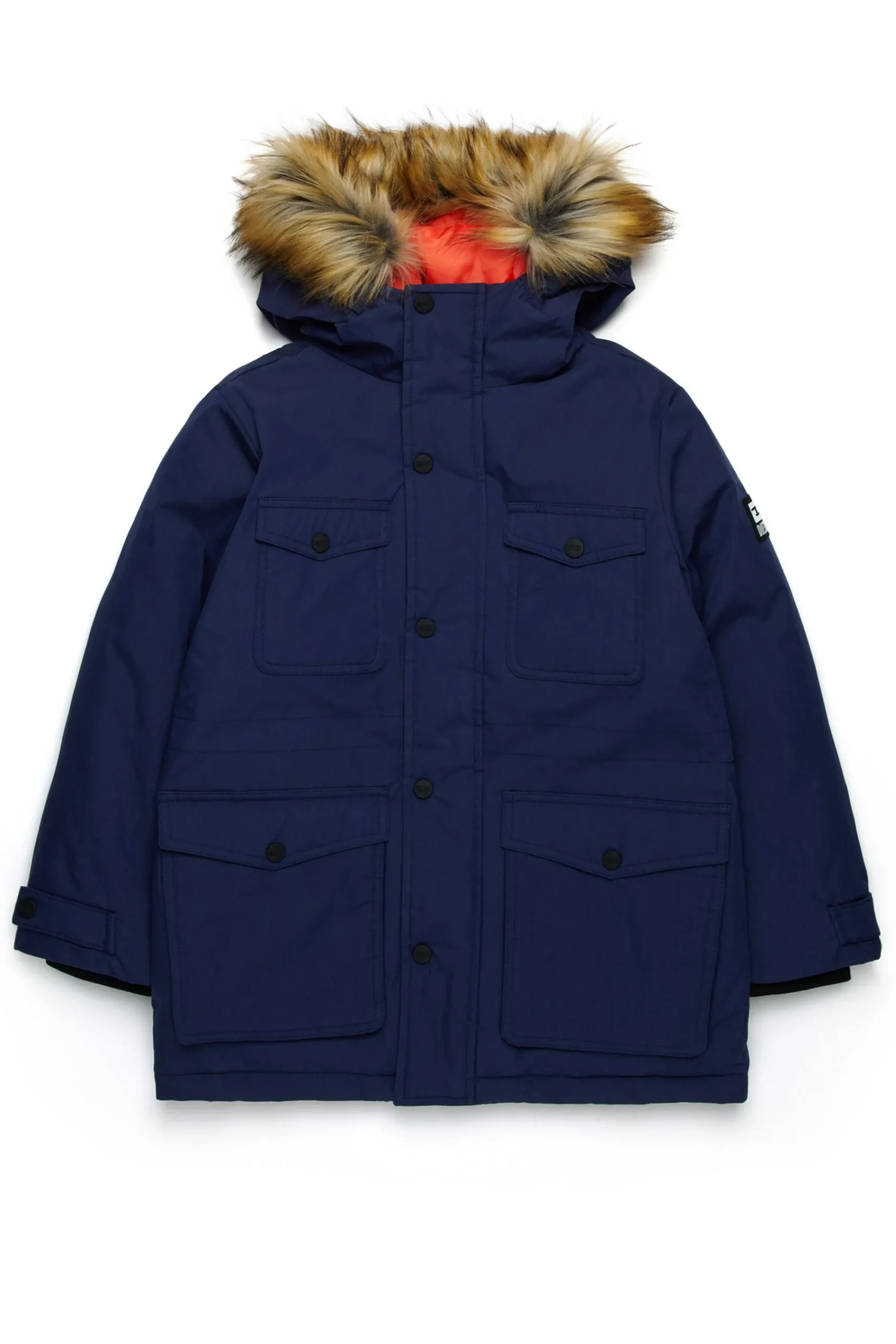 Jackets And Padded Jackets | Jackets And Padded Jackets>DIESEL Long padded jacket with front pockets blue peacoat