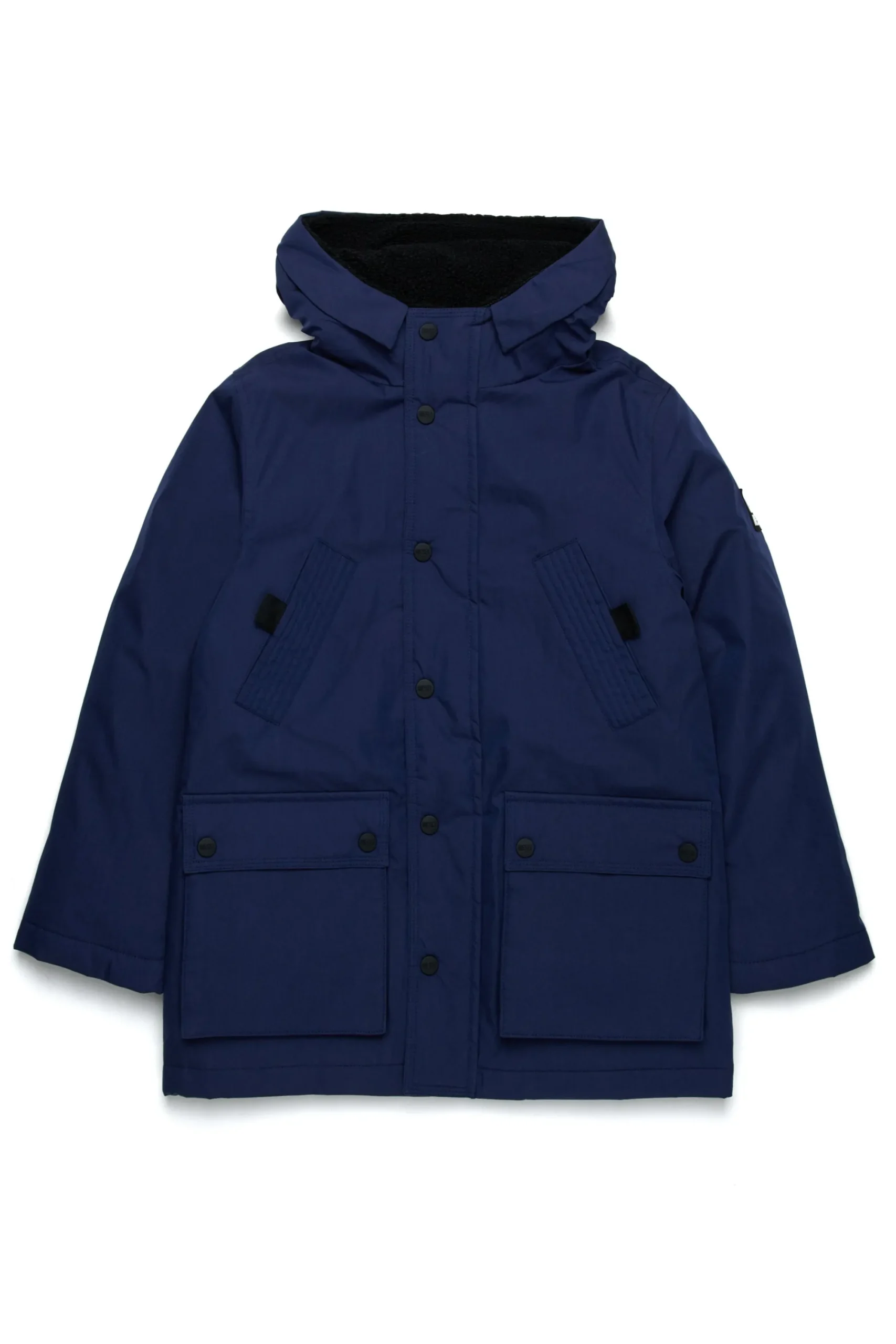 Jackets And Padded Jackets | Jackets And Padded Jackets>DIESEL Long padded jacket with front pockets blue peacoat