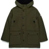 Jackets And Padded Jackets | Jackets And Padded Jackets>DIESEL Long padded jacket with front pockets dusty olive