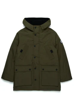 Jackets And Padded Jackets | Jackets And Padded Jackets>DIESEL Long padded jacket with front pockets dusty olive