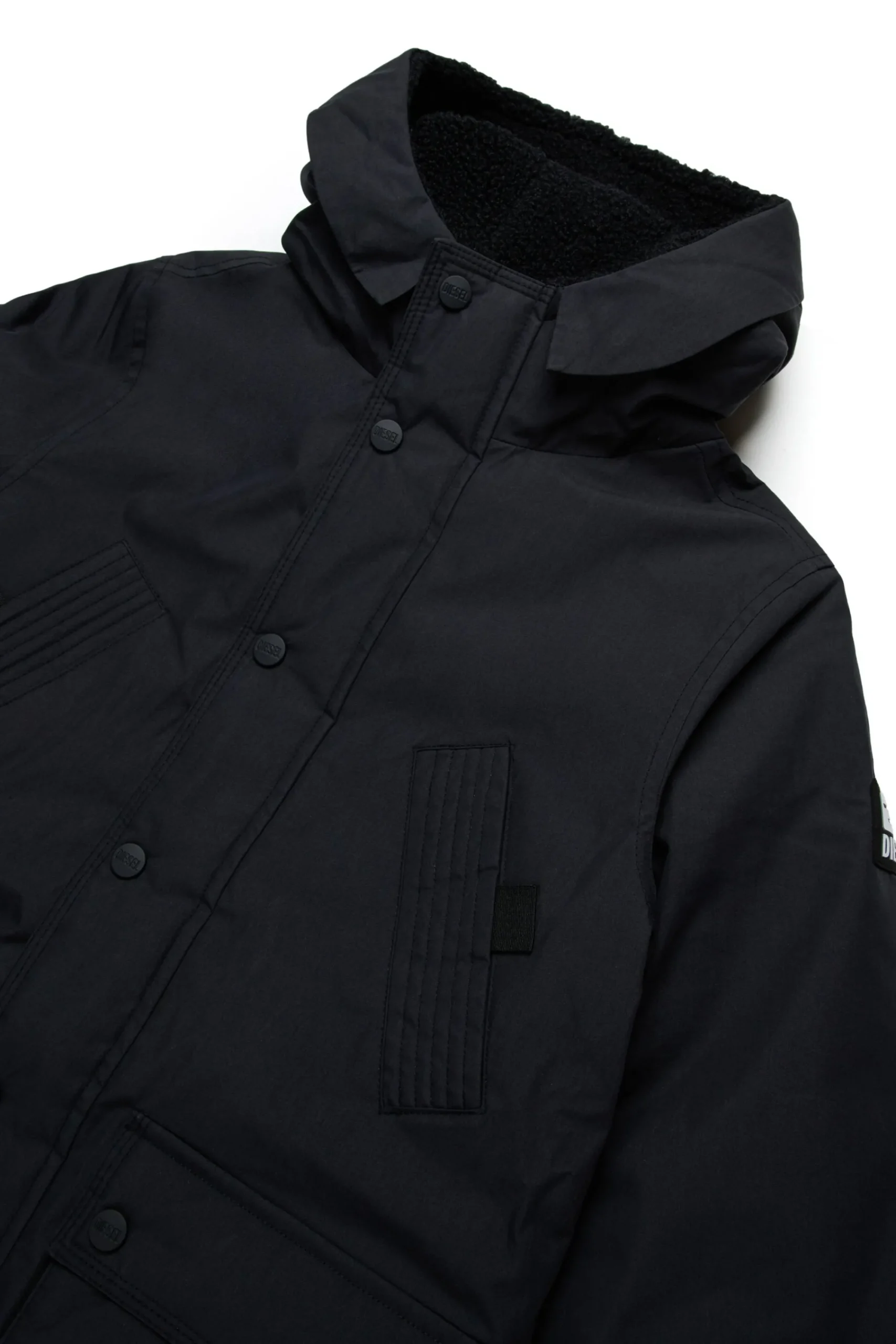 Jackets And Padded Jackets | Jackets And Padded Jackets>DIESEL Long padded jacket with front pockets black