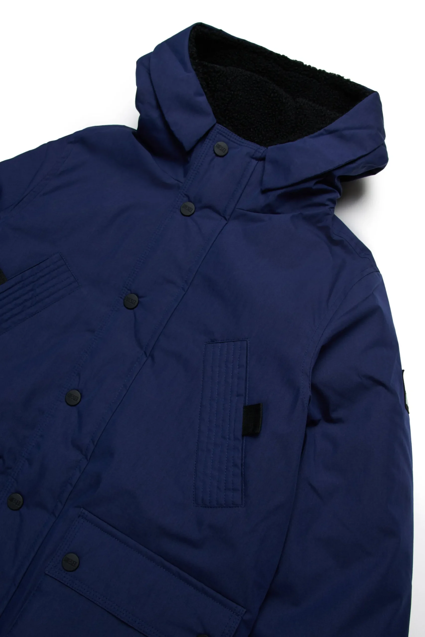 Jackets And Padded Jackets | Jackets And Padded Jackets>DIESEL Long padded jacket with front pockets blue peacoat