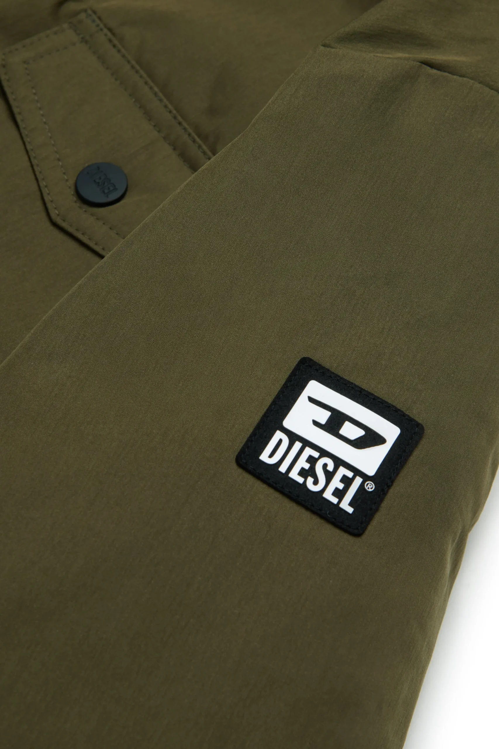 Jackets And Padded Jackets | Jackets And Padded Jackets>DIESEL Long padded jacket with front pockets dusty olive