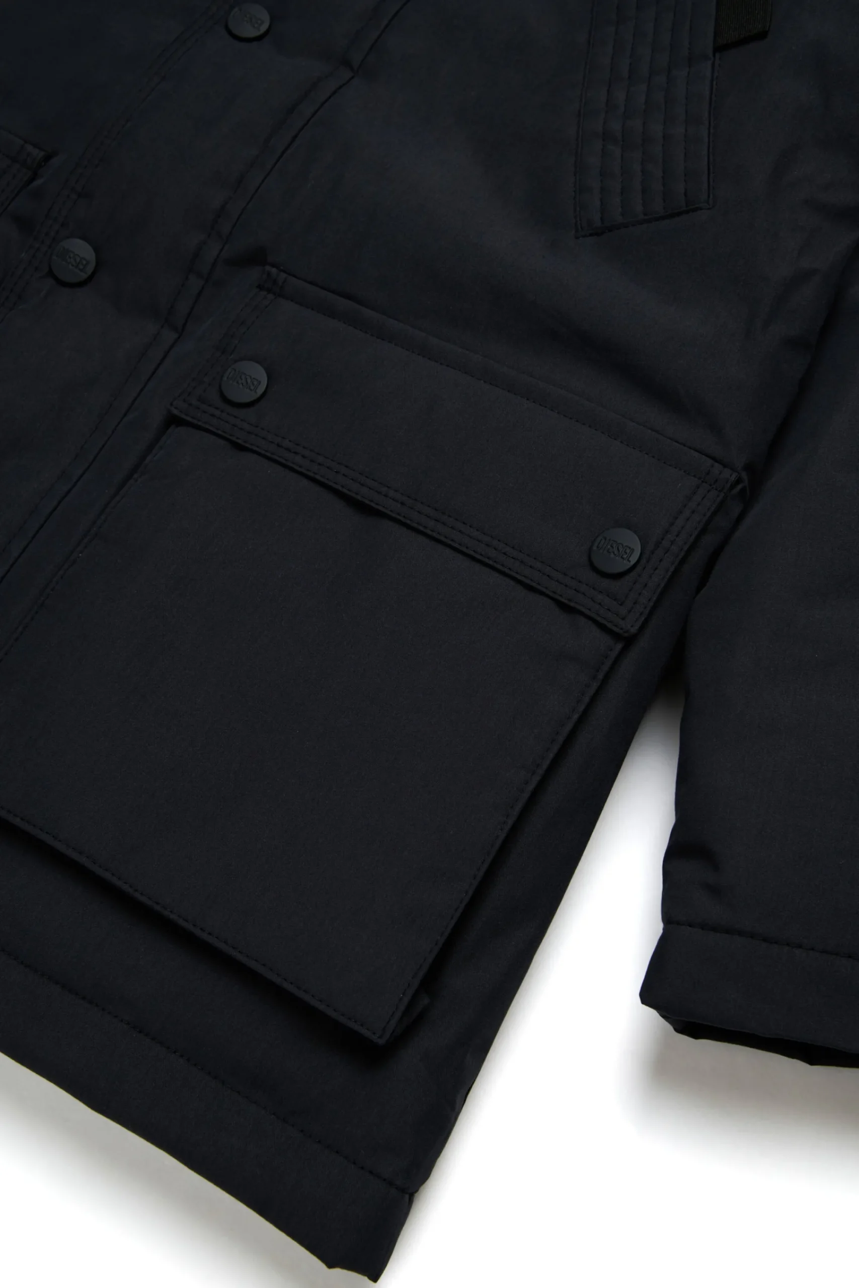 Jackets And Padded Jackets | Jackets And Padded Jackets>DIESEL Long padded jacket with front pockets black