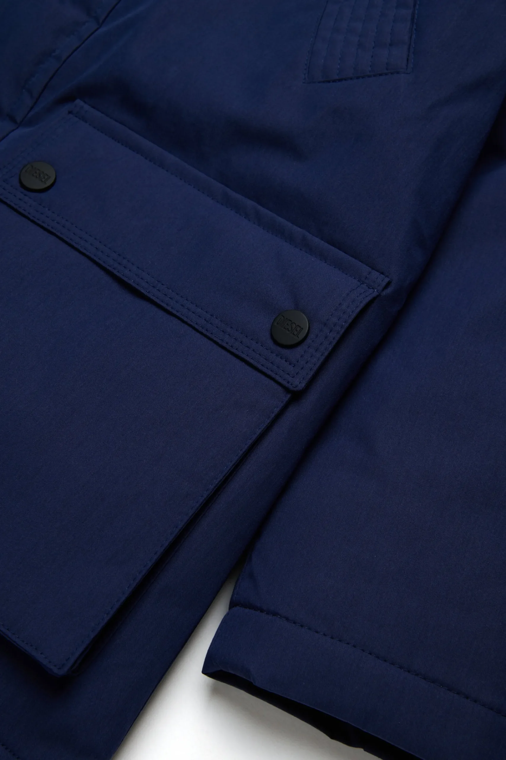 Jackets And Padded Jackets | Jackets And Padded Jackets>DIESEL Long padded jacket with front pockets blue peacoat