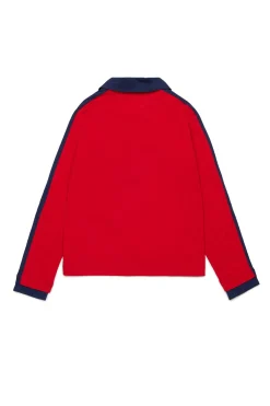 T-Shirts | Logomania>DSQUARED2 Long-sleeved polo shirt with patch tango red