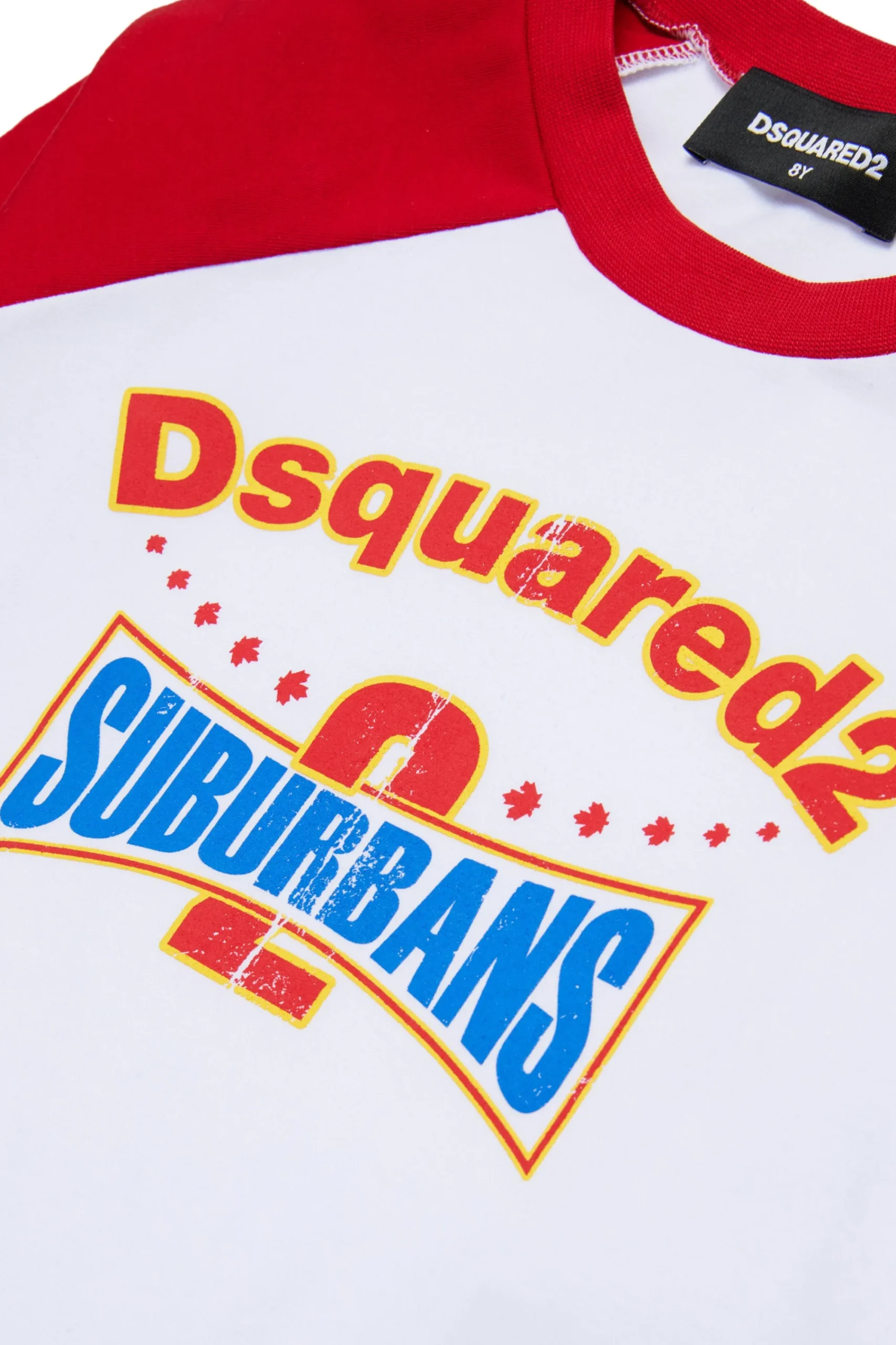 T-Shirts>DSQUARED2 Long-sleeved T-shirt with D2 Suburbans graphics white