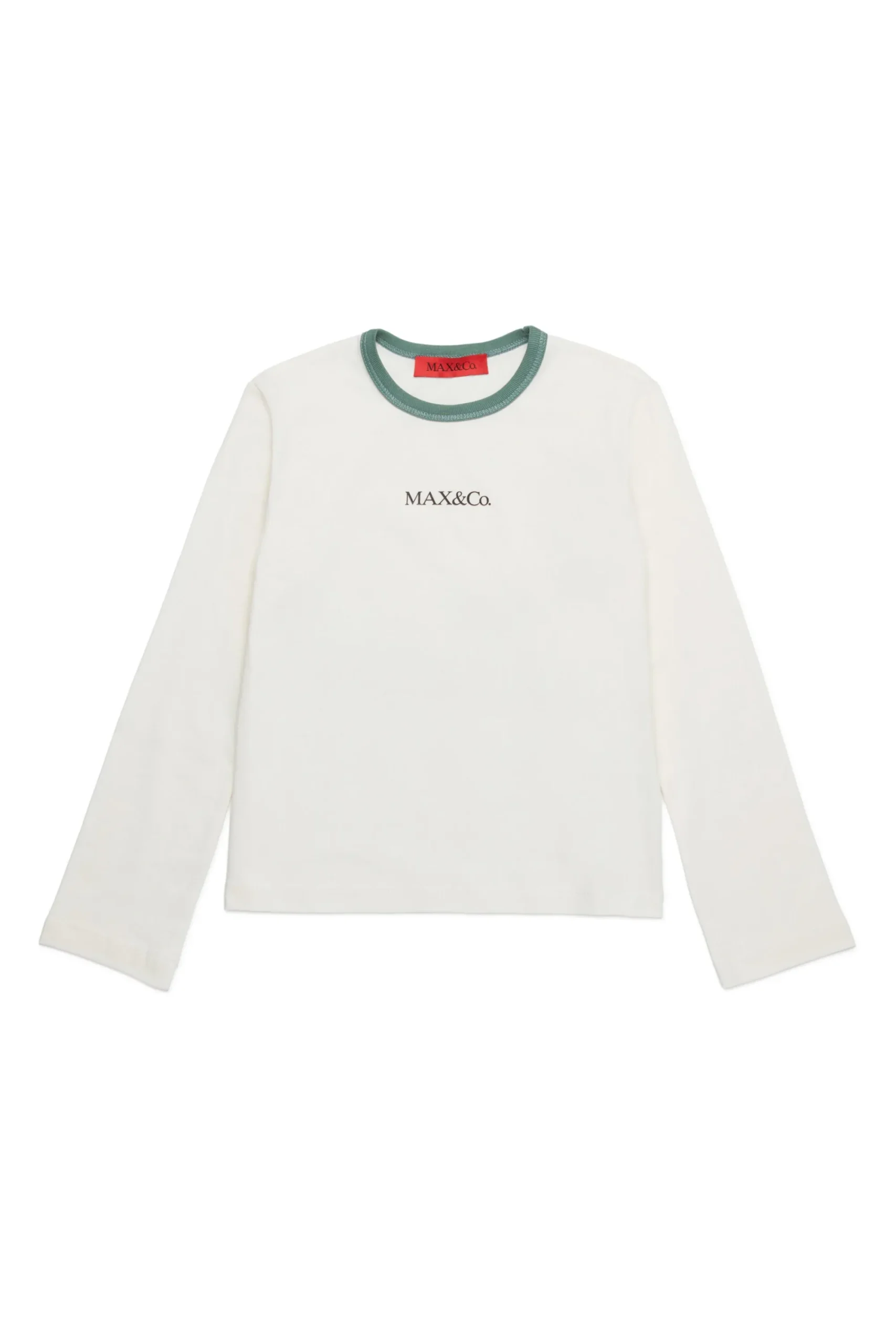 T-Shirts>MAX&Co. Long-sleeved T-shirt with logo white