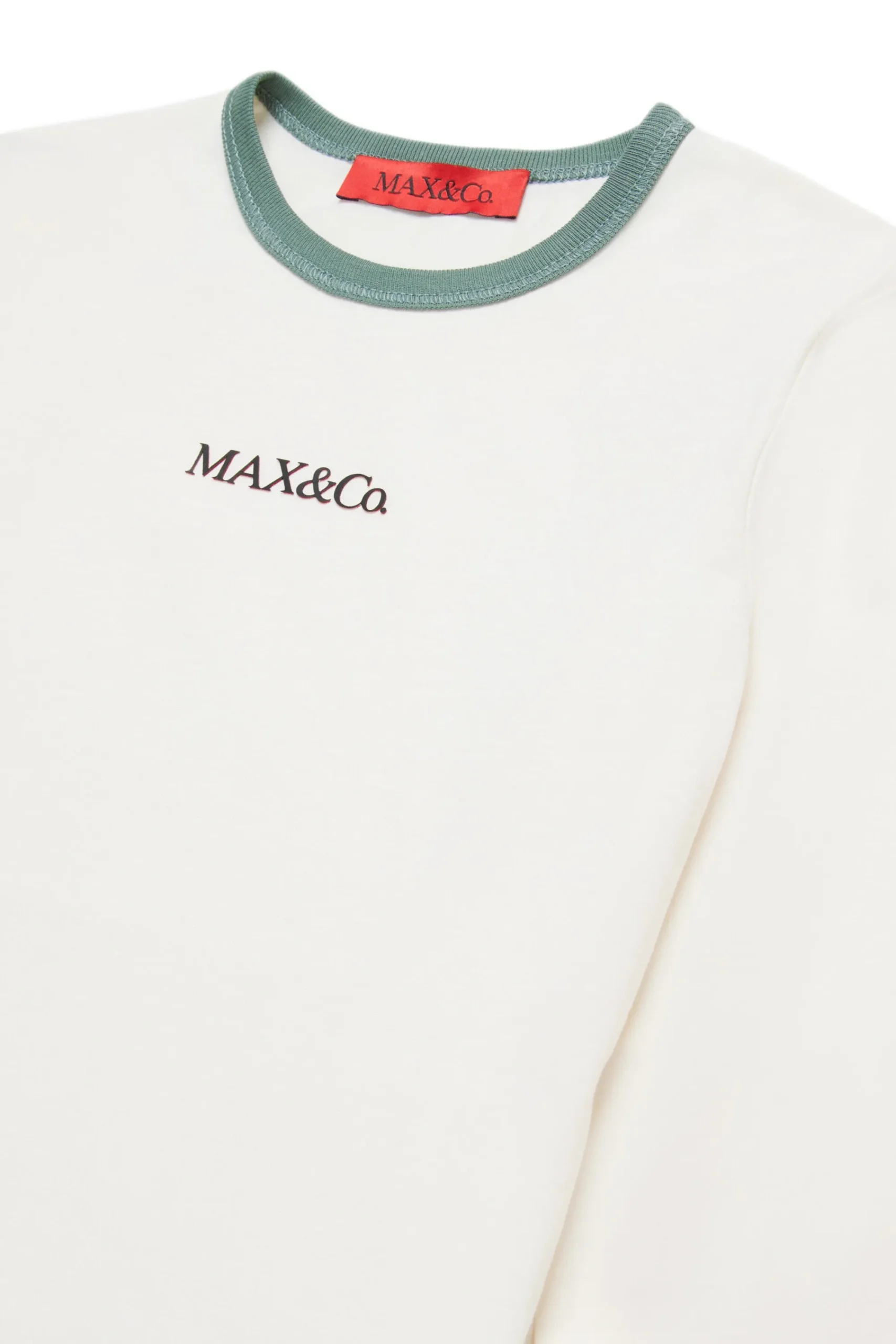 T-Shirts>MAX&Co. Long-sleeved T-shirt with logo white
