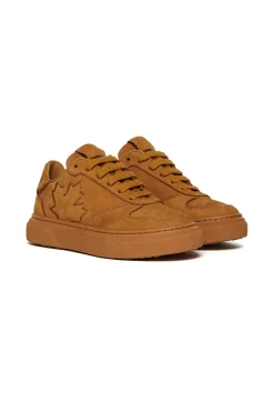 Sneakers | Sneakers>DSQUARED2 Low top trainers with Maple Leaf warm camel