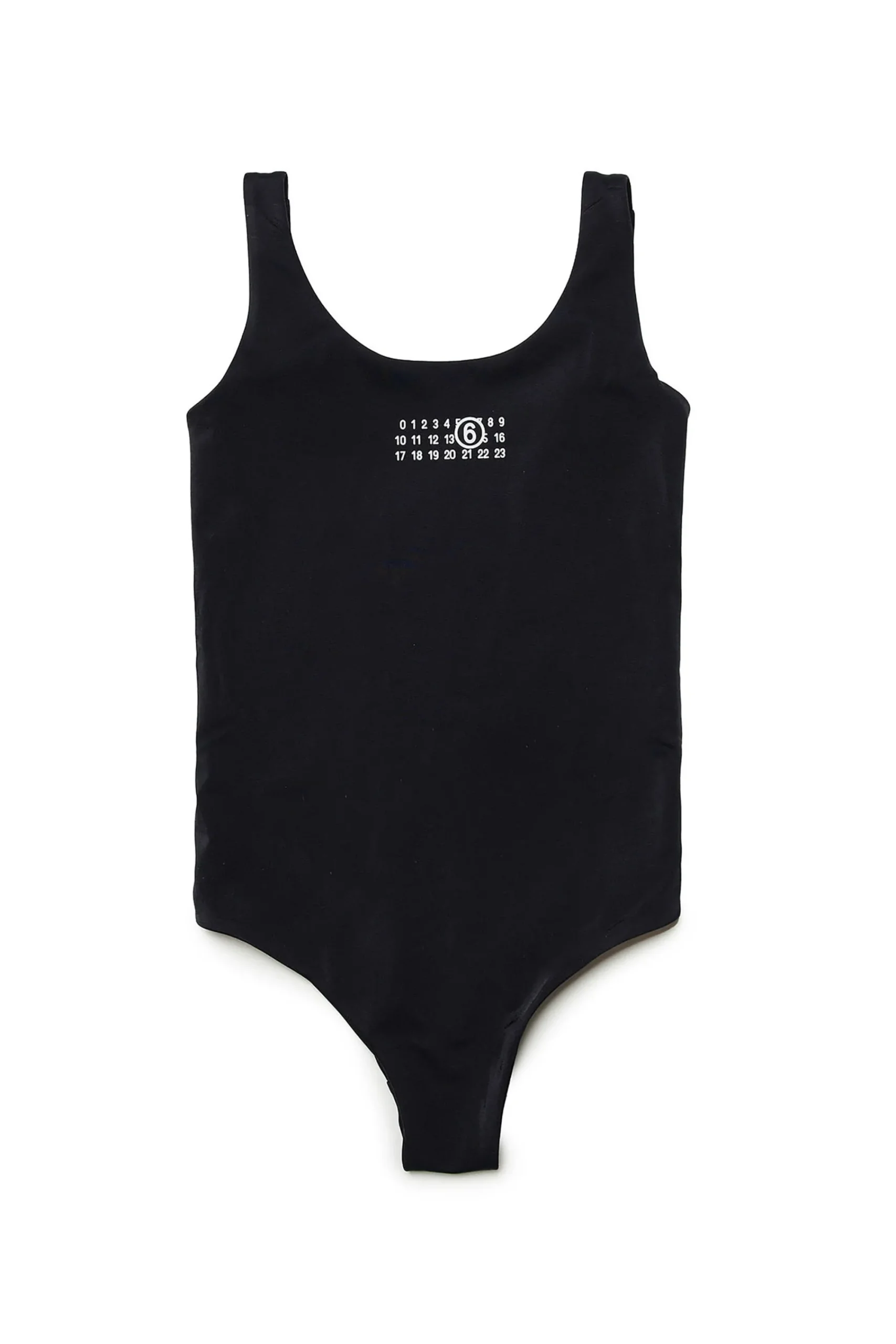 Swimwear | Logomania>MM6 MAISON MARGIELA Lycra one-piece swimsuit with branded numeric logo black