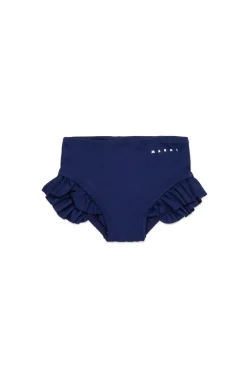 Swimwear | Swimwear>MARNI Lycra swimsuit briefs with ruffles blue navy