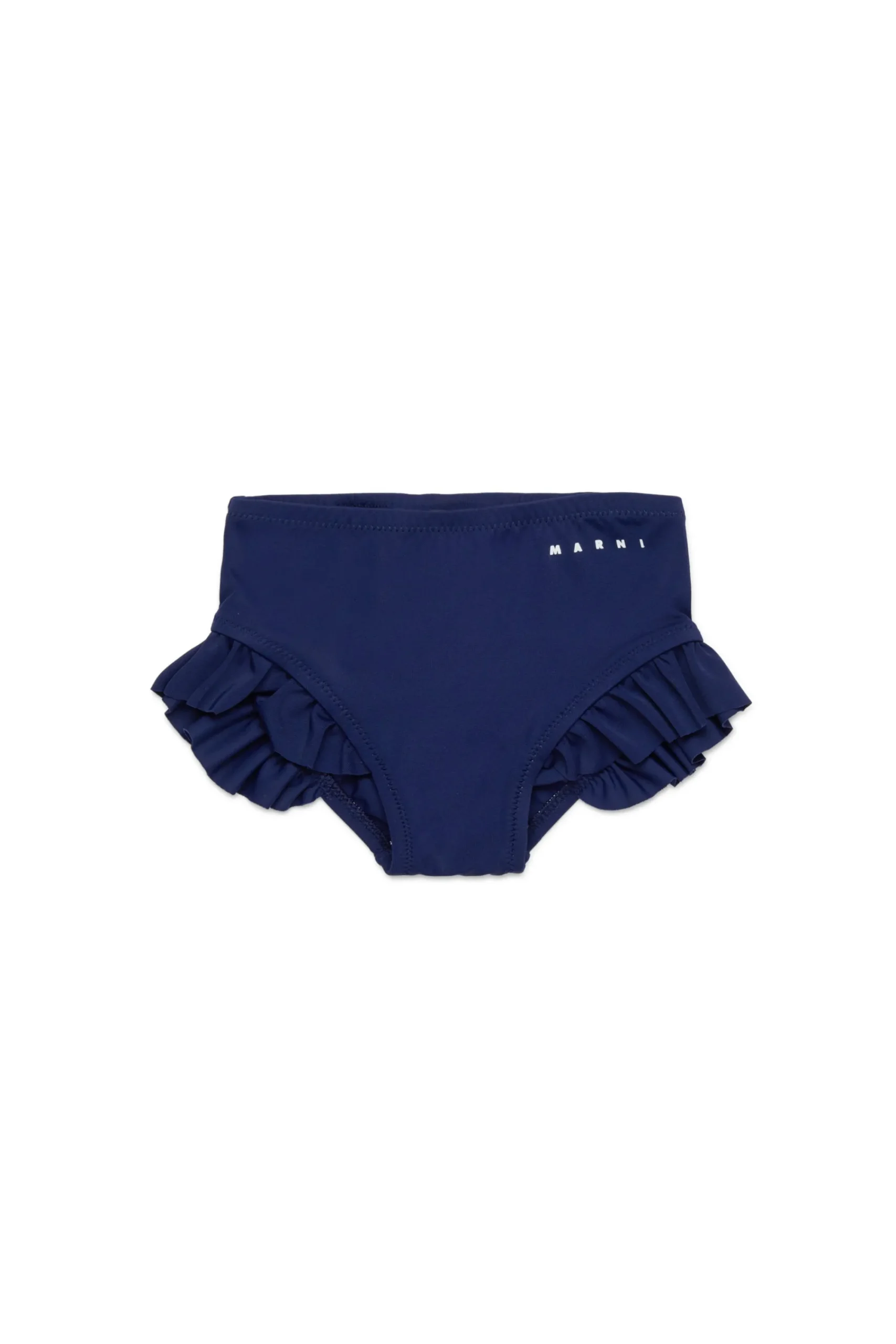 Swimwear | Swimwear>MARNI Lycra swimsuit briefs with ruffles blue navy