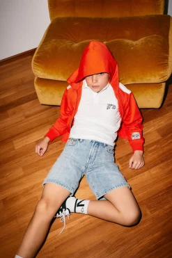 Shorts | Shorts>N°21 Marbled-effect denim shorts blue denim