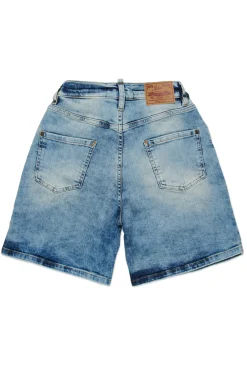 Denim-Mania | Denim-Mania>DSQUARED2 Marbled-effect denim shorts blue denim