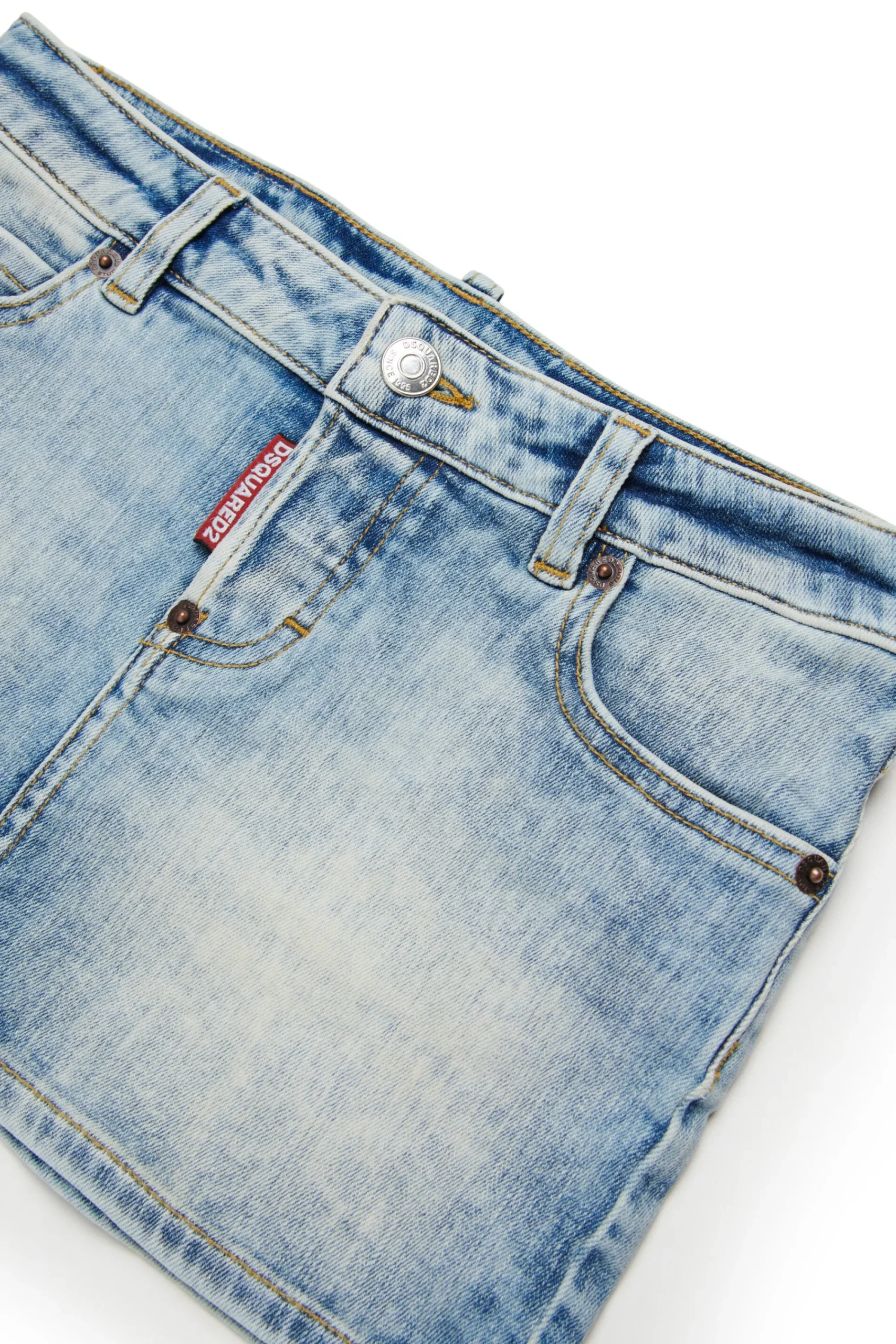 Skirts | Denim-Mania>DSQUARED2 Marbled-effect denim skirt blue denim