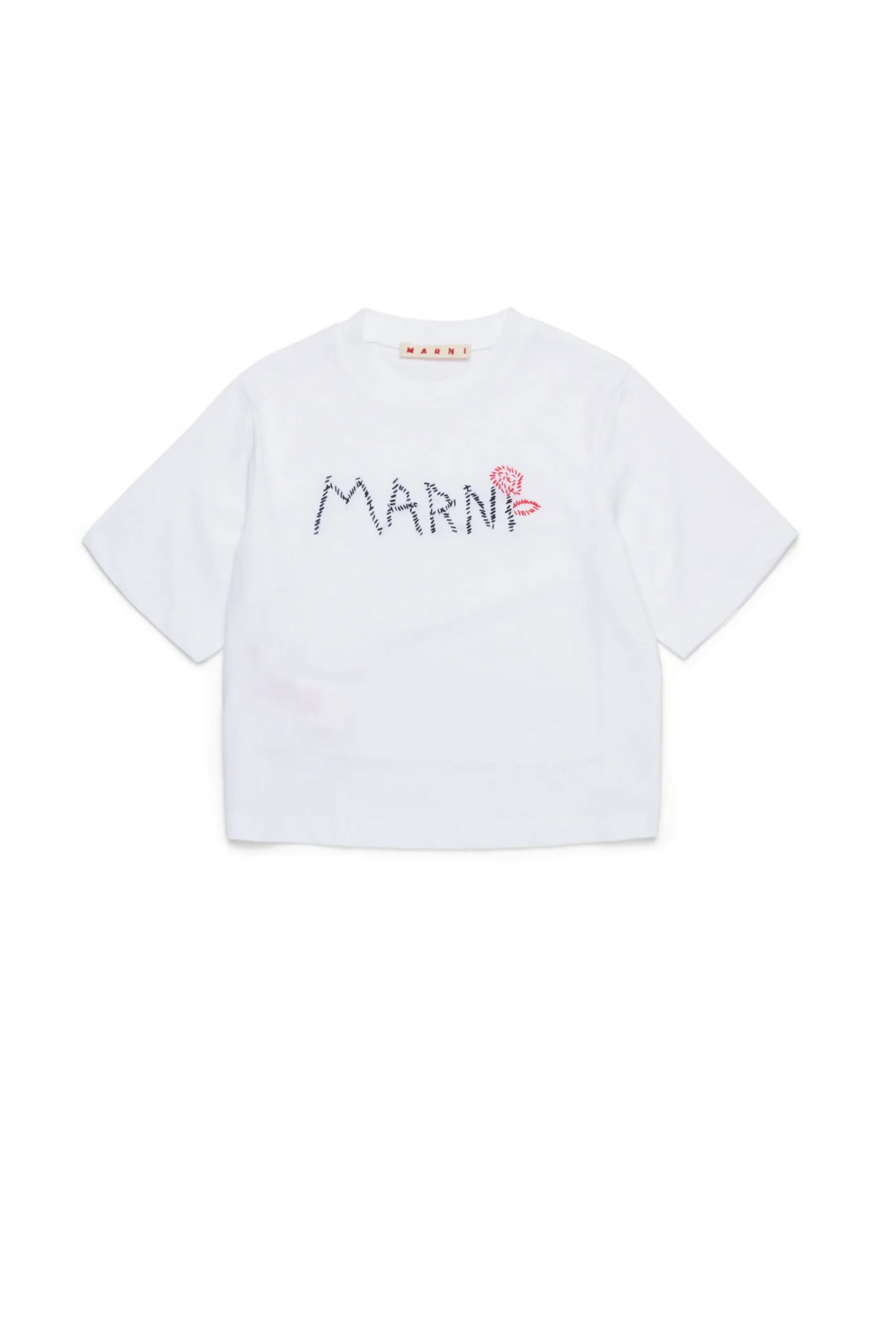 T-Shirts | Logomania>MARNI Flower branded T-shirt white